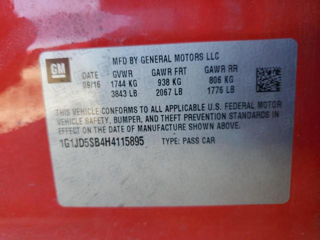 Photo 11 VIN: 1G1JD5SB4H4115895 - CHEVROLET SONIC 