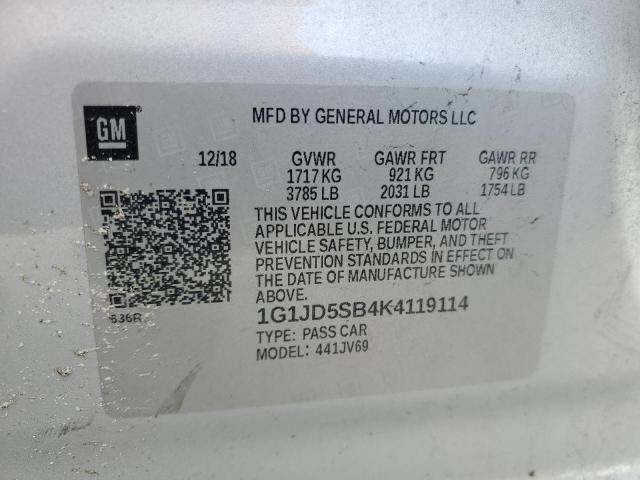 Photo 12 VIN: 1G1JD5SB4K4119114 - CHEVROLET SONIC LT 