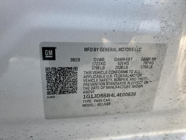 Photo 11 VIN: 1G1JD5SB4L4100838 - CHEVROLET SONIC LT 