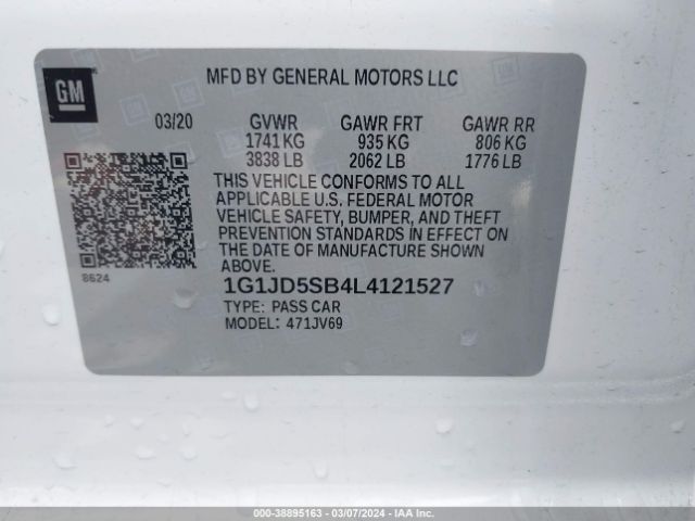 Photo 8 VIN: 1G1JD5SB4L4121527 - CHEVROLET SONIC 