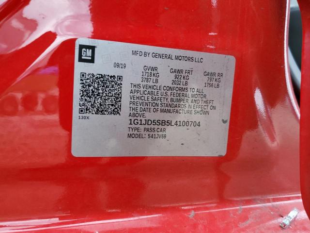 Photo 11 VIN: 1G1JD5SB5L4100704 - CHEVROLET SONIC LT 