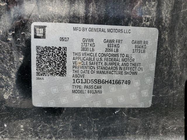 Photo 12 VIN: 1G1JD5SB6H4166749 - CHEVROLET SONIC LT 