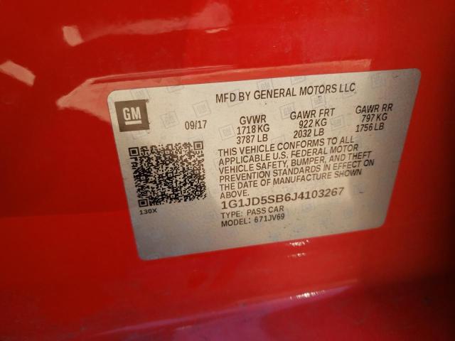 Photo 12 VIN: 1G1JD5SB6J4103267 - CHEVROLET SONIC 