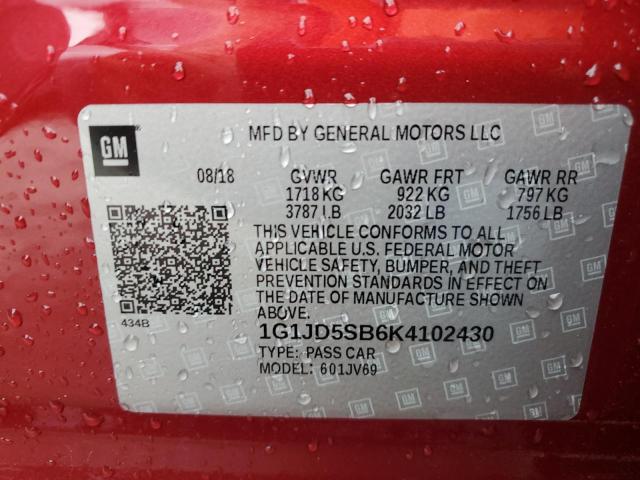 Photo 11 VIN: 1G1JD5SB6K4102430 - CHEVROLET SONIC 