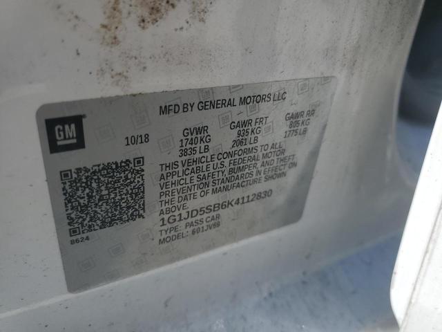 Photo 11 VIN: 1G1JD5SB6K4112830 - CHEVROLET SONIC LT 