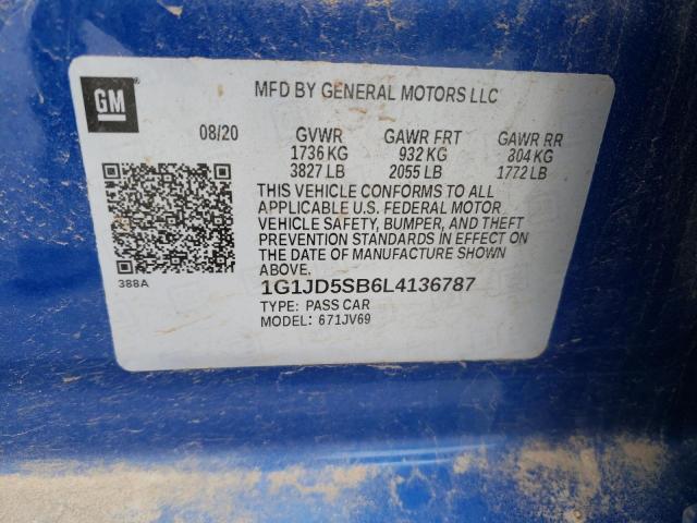 Photo 11 VIN: 1G1JD5SB6L4136787 - CHEVROLET SONIC LT 