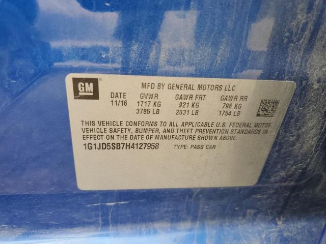 Photo 11 VIN: 1G1JD5SB7H4127958 - CHEVROLET SONIC 