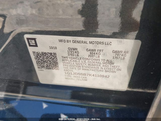 Photo 8 VIN: 1G1JD5SB7K4110942 - CHEVROLET SONIC 