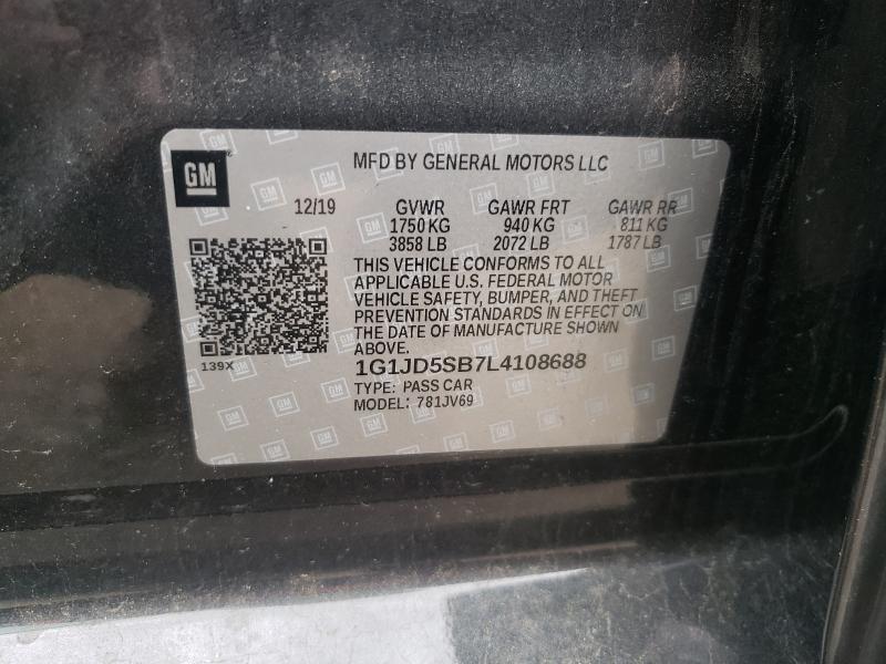 Photo 9 VIN: 1G1JD5SB7L4108688 - CHEVROLET SONIC LT 