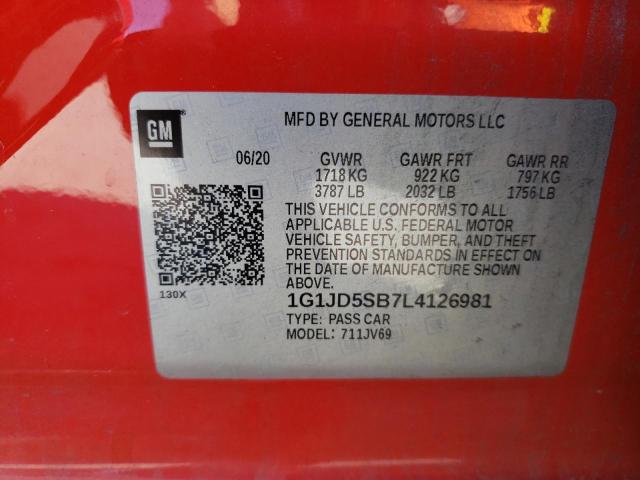 Photo 9 VIN: 1G1JD5SB7L4126981 - CHEVROLET SONIC 