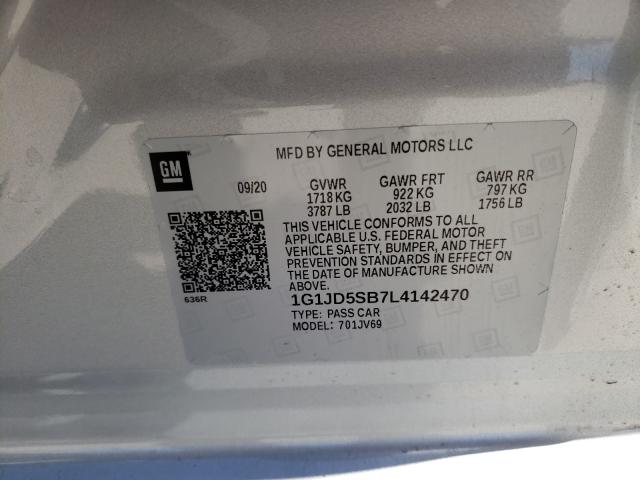 Photo 9 VIN: 1G1JD5SB7L4142470 - CHEVROLET SONIC LT 