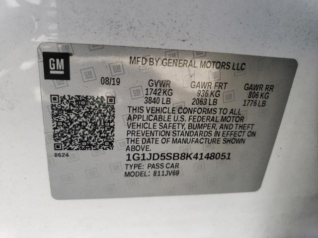 Photo 9 VIN: 1G1JD5SB8K4148051 - CHEVROLET SONIC LT 