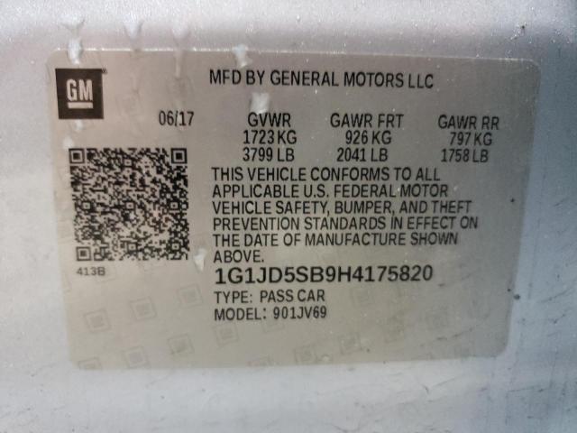 Photo 11 VIN: 1G1JD5SB9H4175820 - CHEVROLET SONIC LT 