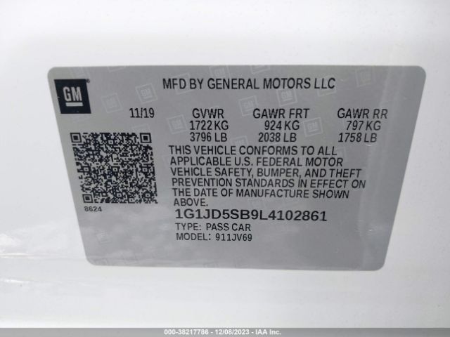 Photo 8 VIN: 1G1JD5SB9L4102861 - CHEVROLET SONIC 