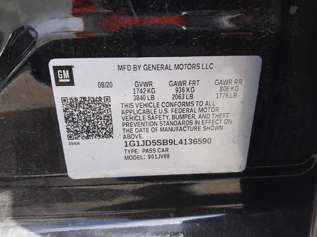 Photo 9 VIN: 1G1JD5SB9L4136590 - CHEVROLET SONIC LT 