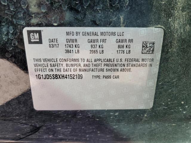 Photo 9 VIN: 1G1JD5SBXH4152109 - CHEVROLET SONIC LT 