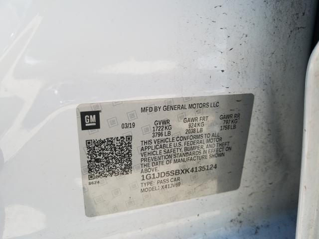 Photo 9 VIN: 1G1JD5SBXK4135124 - CHEVROLET SONIC LT 