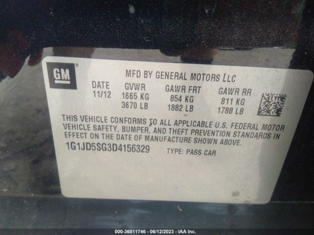 Photo 8 VIN: 1G1JD5SG3D4156329 - CHEVROLET SONIC 