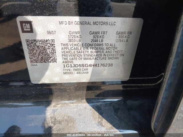 Photo 8 VIN: 1G1JD5SG4H4176238 - CHEVROLET SONIC 