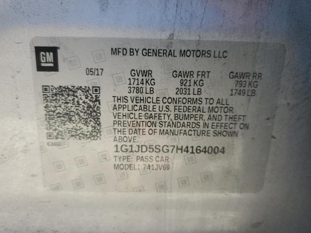 Photo 11 VIN: 1G1JD5SG7H4164004 - CHEVROLET SONIC 