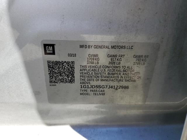 Photo 11 VIN: 1G1JD5SG7J4122986 - CHEVROLET SONIC 