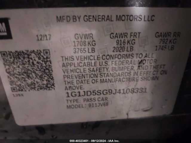 Photo 8 VIN: 1G1JD5SG9J4108331 - CHEVROLET SONIC 