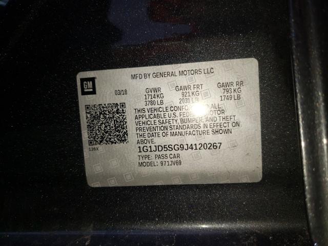 Photo 9 VIN: 1G1JD5SG9J4120267 - CHEVROLET SONIC LT 