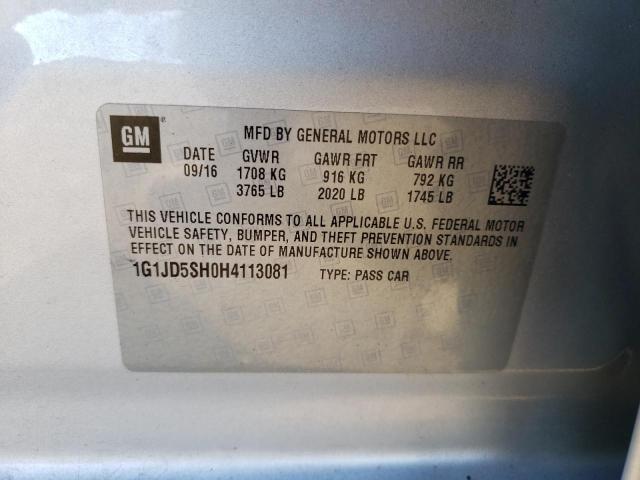 Photo 11 VIN: 1G1JD5SH0H4113081 - CHEVROLET SONIC LT 