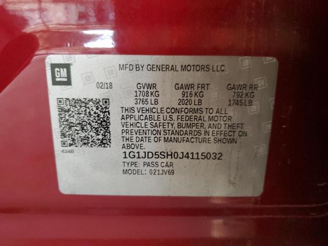 Photo 11 VIN: 1G1JD5SH0J4115032 - CHEVROLET SONIC 