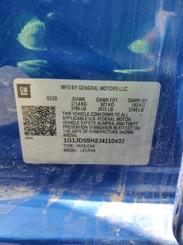 Photo 11 VIN: 1G1JD5SH2J4110432 - CHEVROLET SONIC 