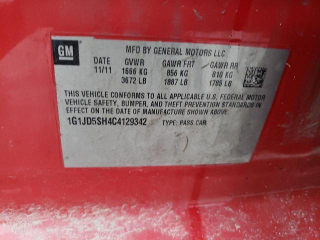 Photo 12 VIN: 1G1JD5SH4C4129342 - CHEVROLET SONIC LT 