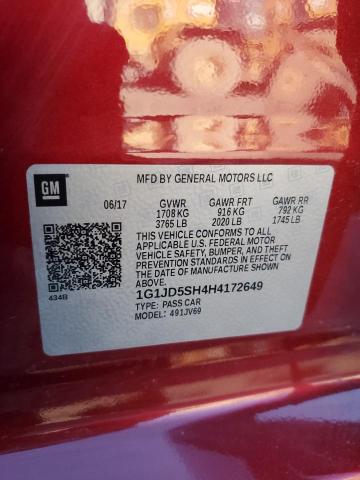 Photo 12 VIN: 1G1JD5SH4H4172649 - CHEVROLET SONIC 