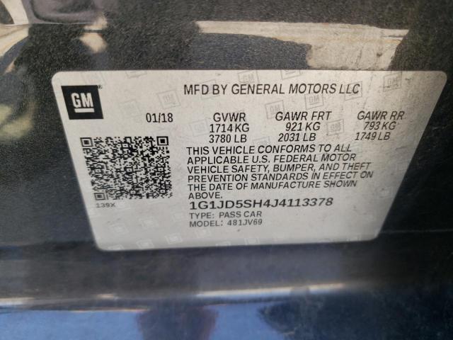 Photo 11 VIN: 1G1JD5SH4J4113378 - CHEVROLET SONIC 