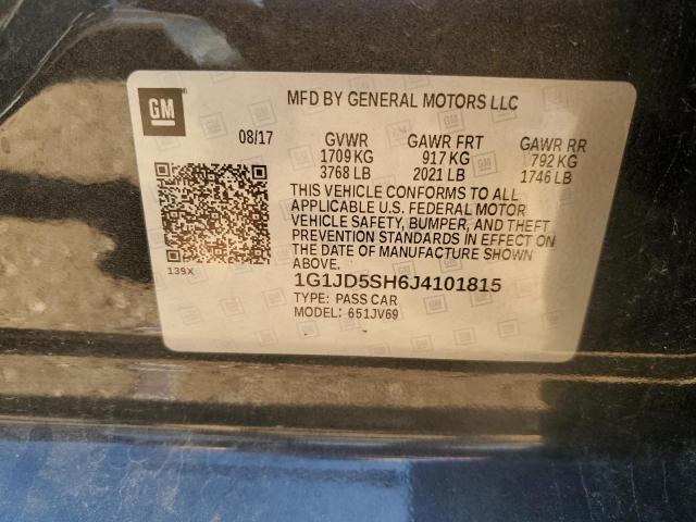 Photo 12 VIN: 1G1JD5SH6J4101815 - CHEVROLET SONIC LT 