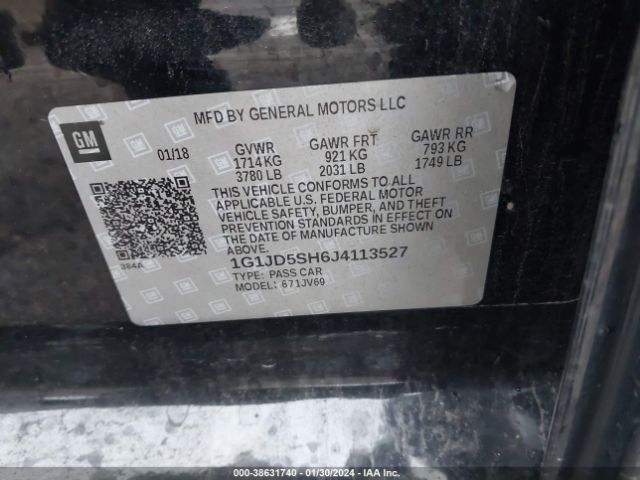 Photo 8 VIN: 1G1JD5SH6J4113527 - CHEVROLET SONIC 