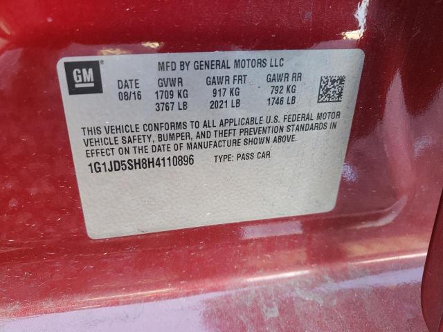 Photo 12 VIN: 1G1JD5SH8H4110896 - CHEVROLET SONIC LT 