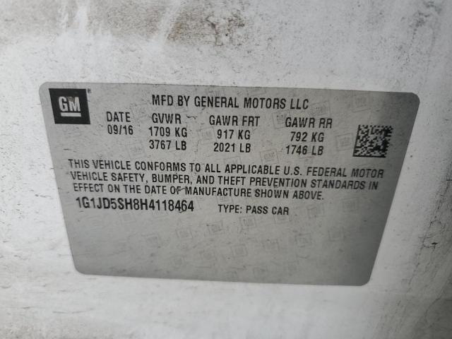 Photo 11 VIN: 1G1JD5SH8H4118464 - CHEVROLET SONIC 