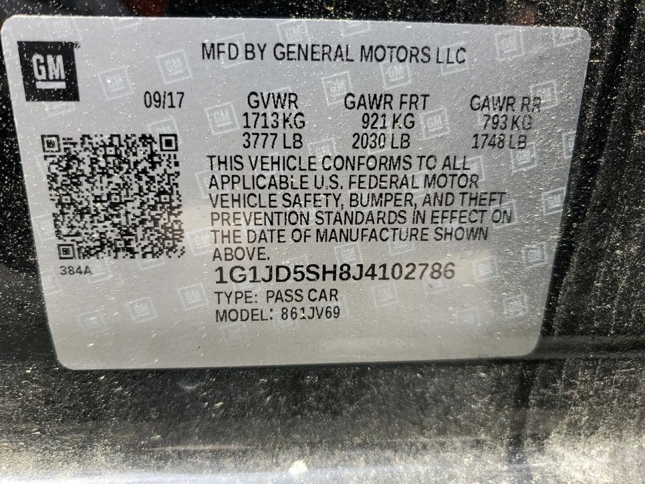 Photo 11 VIN: 1G1JD5SH8J4102786 - CHEVROLET SONIC 