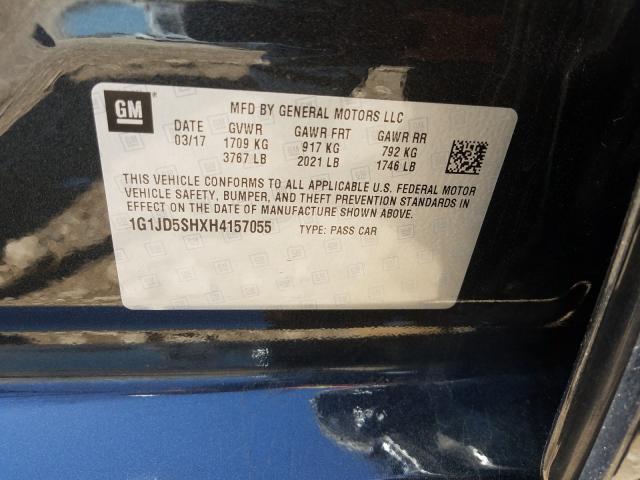 Photo 9 VIN: 1G1JD5SHXH4157055 - CHEVROLET SONIC LT 