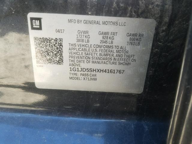 Photo 9 VIN: 1G1JD5SHXH4161767 - CHEVROLET SONIC LT 