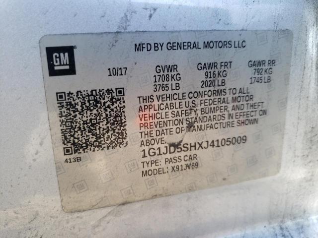 Photo 9 VIN: 1G1JD5SHXJ4105009 - CHEVROLET SONIC LT 