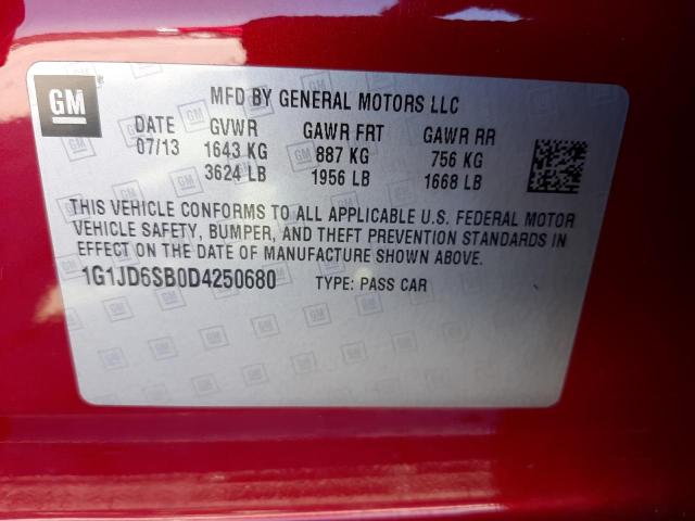 Photo 11 VIN: 1G1JD6SB0D4250680 - CHEVROLET SONIC LT 