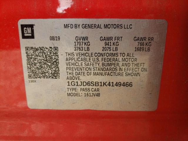 Photo 11 VIN: 1G1JD6SB1K4149466 - CHEVROLET SONIC 