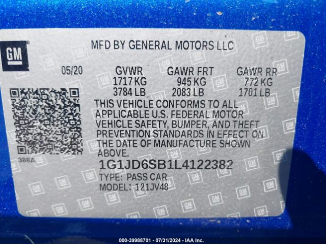 Photo 8 VIN: 1G1JD6SB1L4122382 - CHEVROLET SONIC 