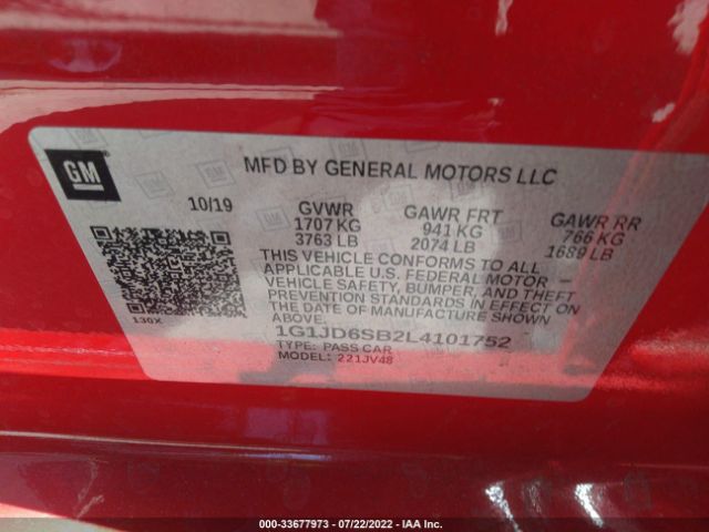 Photo 8 VIN: 1G1JD6SB2L4101752 - CHEVROLET SONIC 