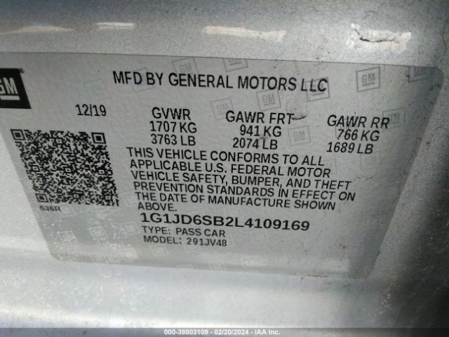 Photo 8 VIN: 1G1JD6SB2L4109169 - CHEVROLET SONIC 