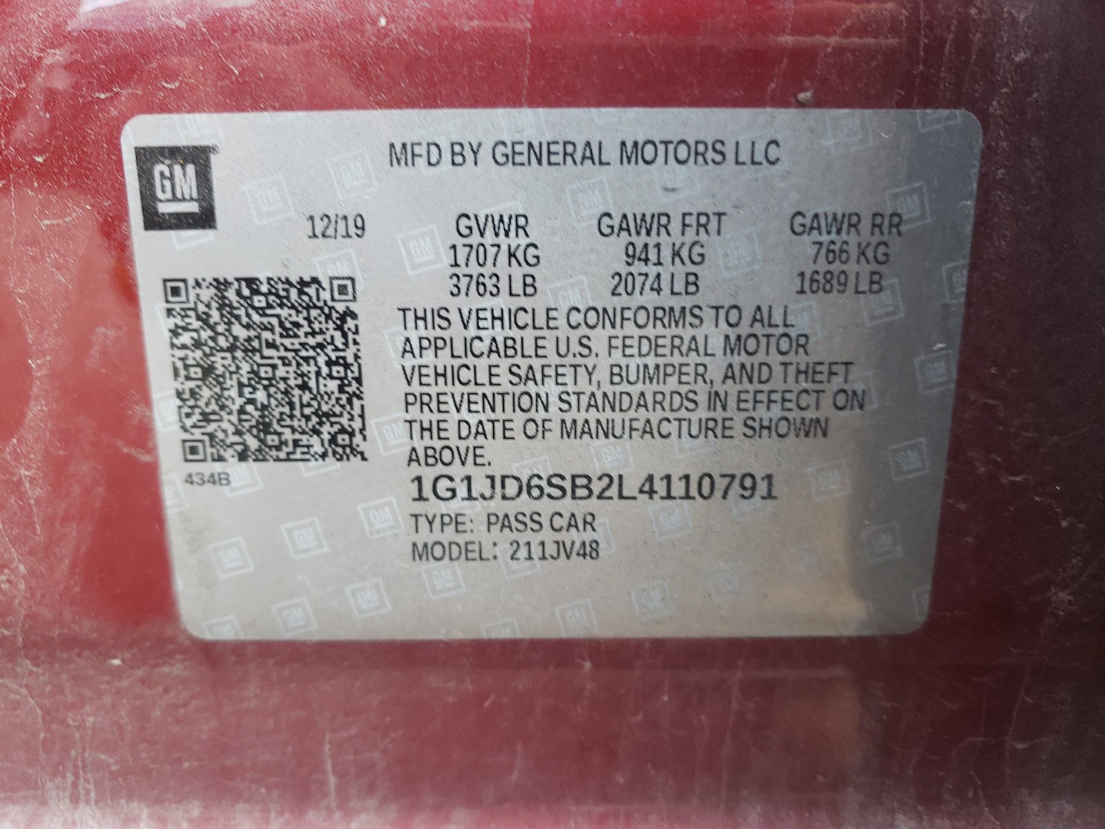 Photo 9 VIN: 1G1JD6SB2L4110791 - CHEVROLET SONIC LT 