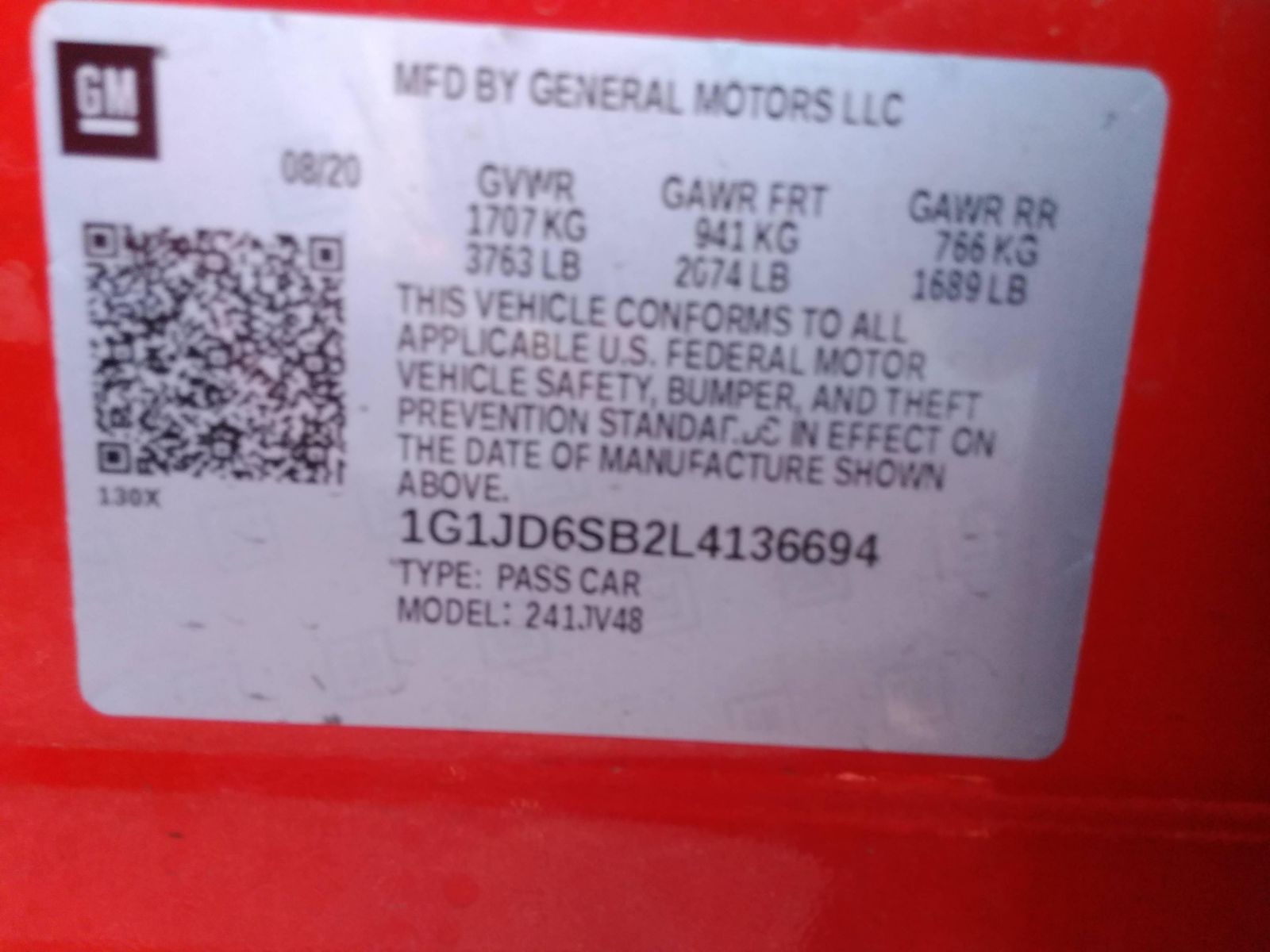 Photo 5 VIN: 1G1JD6SB2L4136694 - CHEVROLET SONIC 