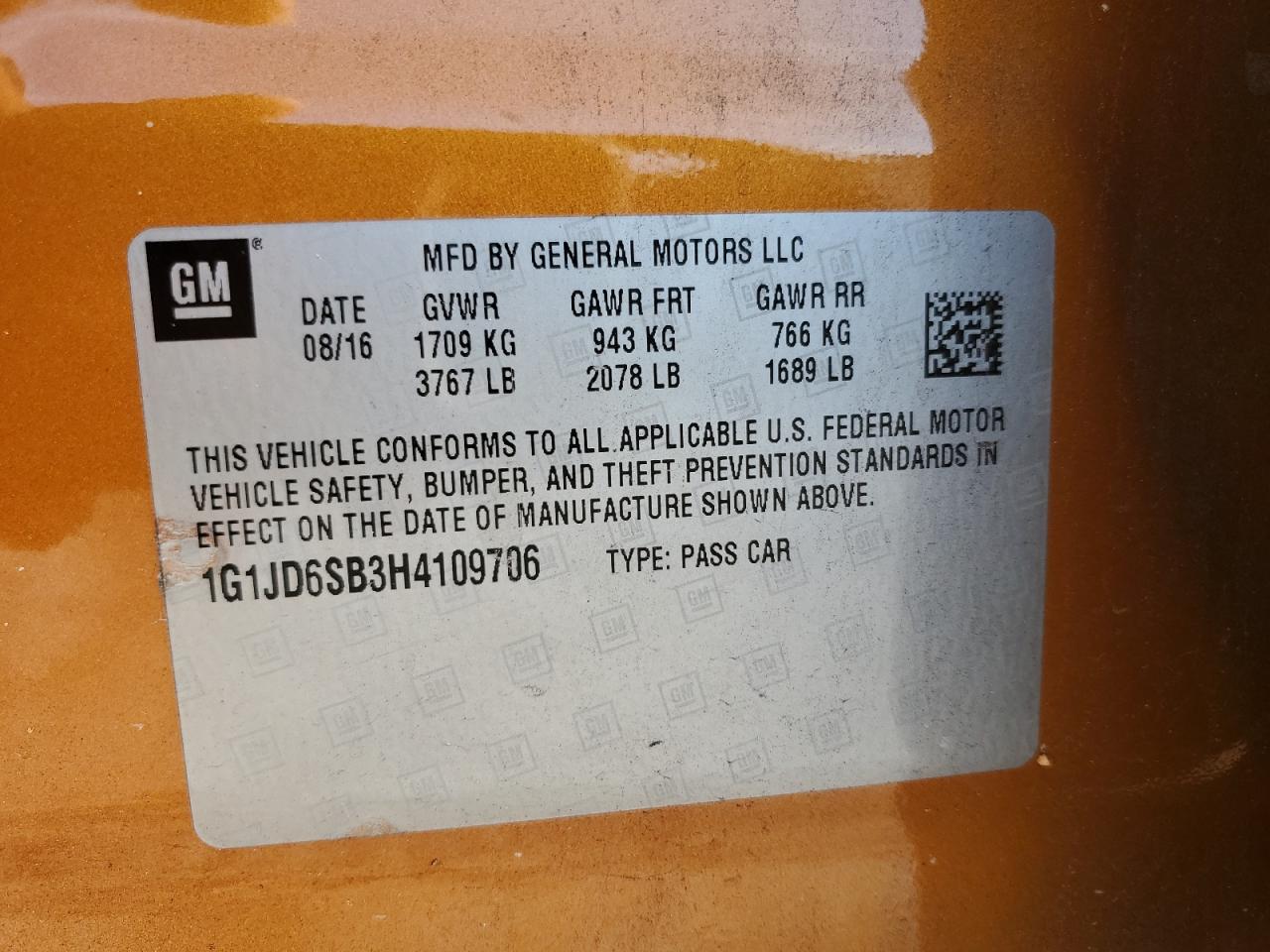 Photo 11 VIN: 1G1JD6SB3H4109706 - CHEVROLET SONIC 