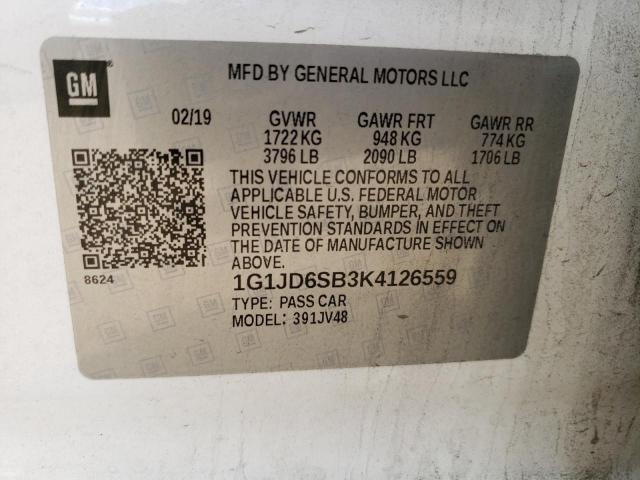 Photo 12 VIN: 1G1JD6SB3K4126559 - CHEVROLET SONIC 